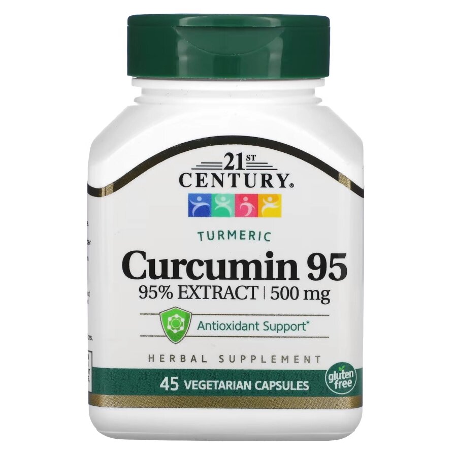 Натуральна добавка 21st Century Curcumin 95 500 mg, 45 вегакапсул від компанії Shock km ua - фото 1