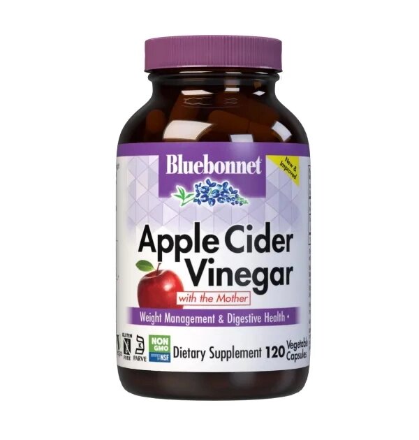 Натуральна добавка Bluebonnet Apple Cider Vinegar, 120 вегакапсул від компанії Shock km ua - фото 1