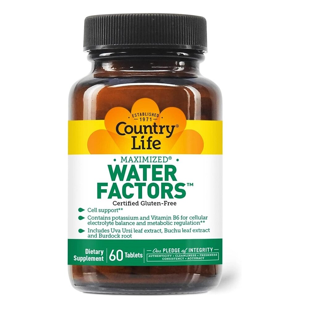 Натуральна добавка Country Life Water Factors, 60 таблеток від компанії Shock km ua - фото 1