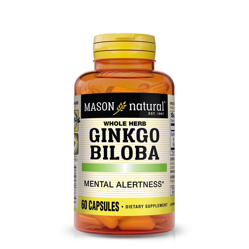 Натуральна добавка Mason Natural Whole Herb Ginkgo Biloba, 60 капсул від компанії Shock km ua - фото 1
