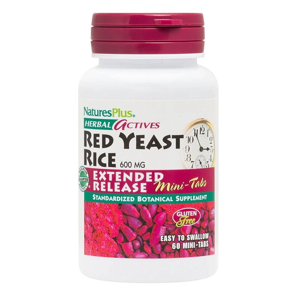 Натуральна добавка Natures Plus Herbal Actives Red Yeast Rice 600 mg, 60 міні таблеток від компанії Shock km ua - фото 1
