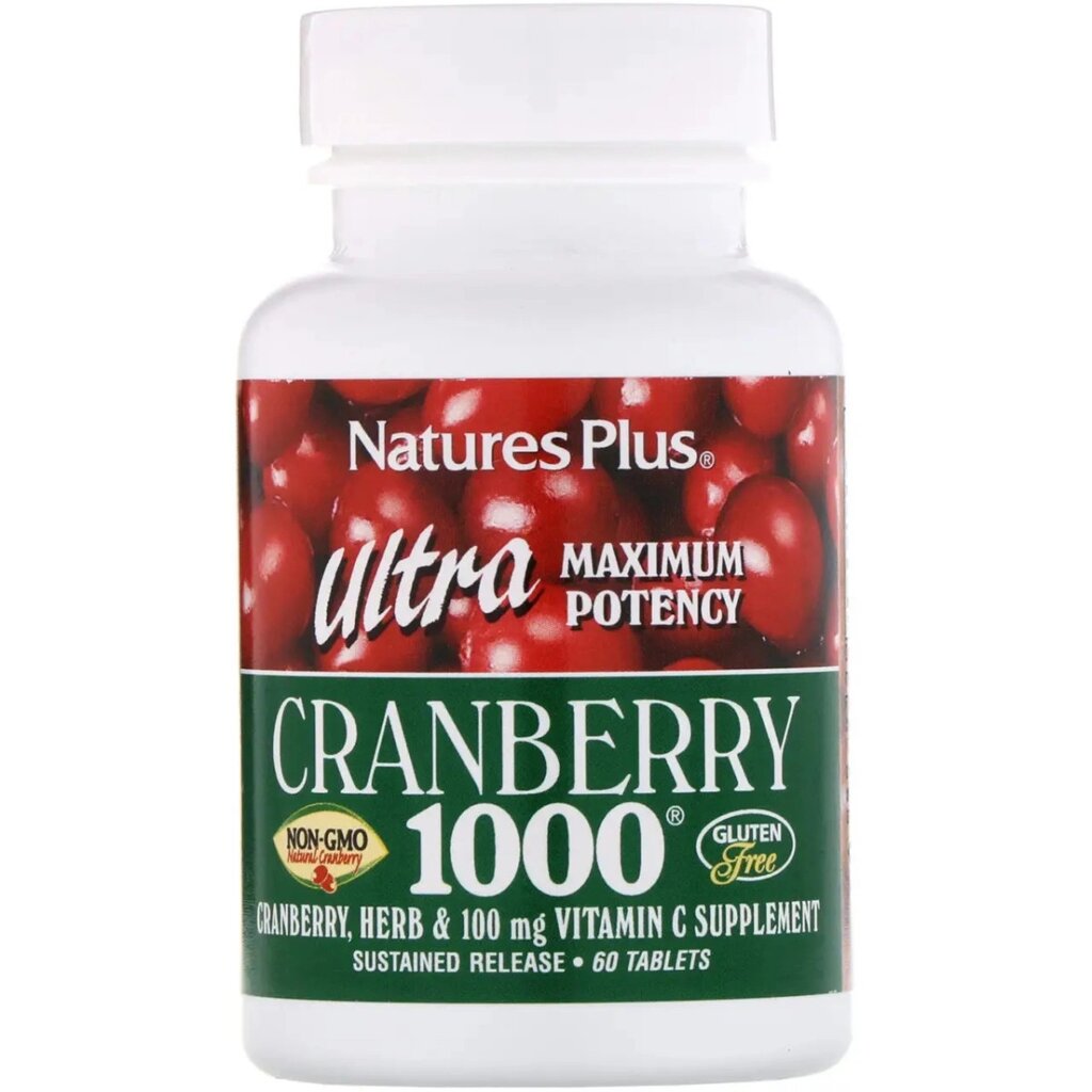 Натуральна добавка Natures Plus Ultra Cranberry 1000, 60 таблеток від компанії Shock km ua - фото 1
