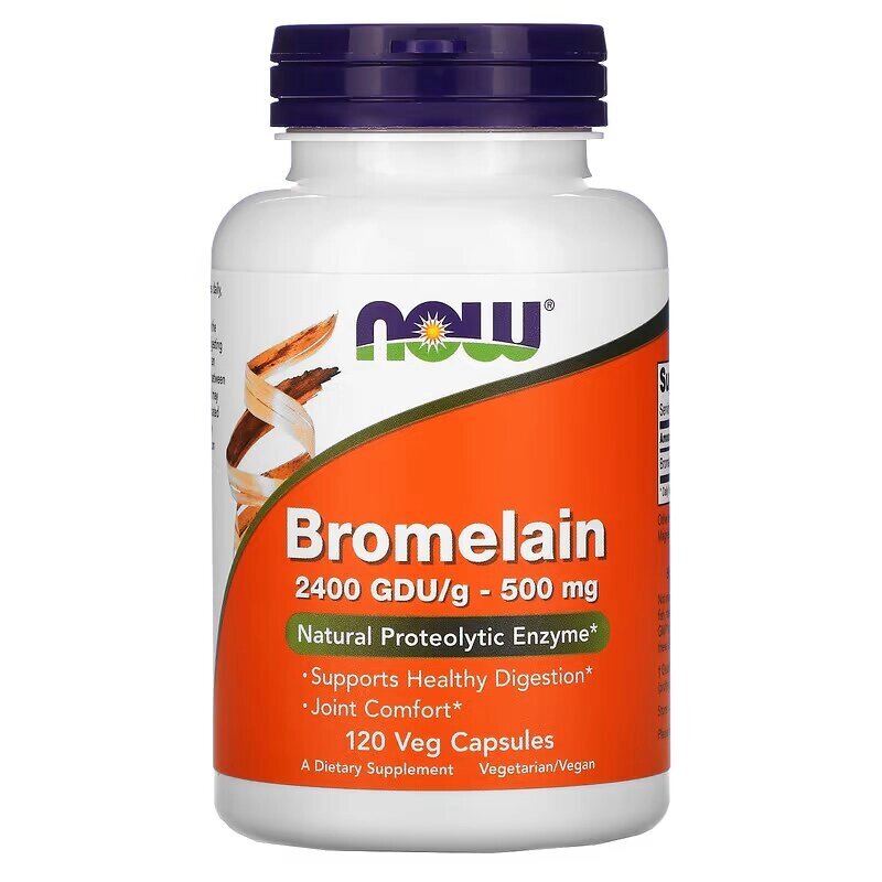 Натуральна добавка NOW Bromelain 500 mg, 120 вегакапсул від компанії Shock km ua - фото 1