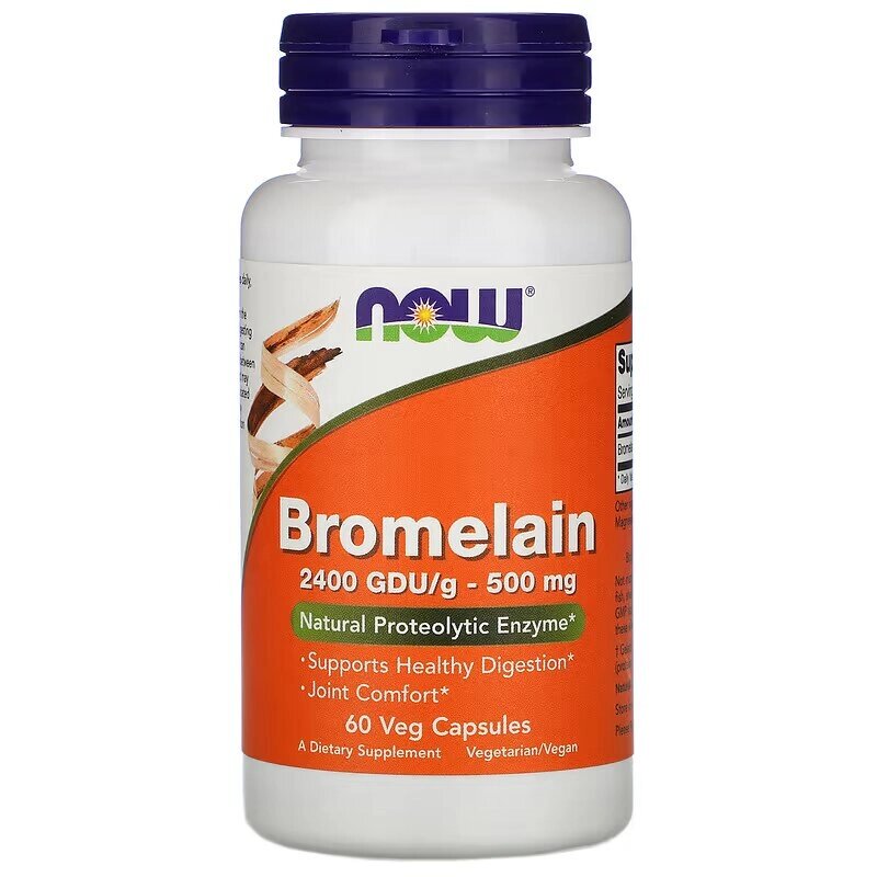 Натуральна добавка NOW Bromelain 500 mg, 60 вегакапсул від компанії Shock km ua - фото 1
