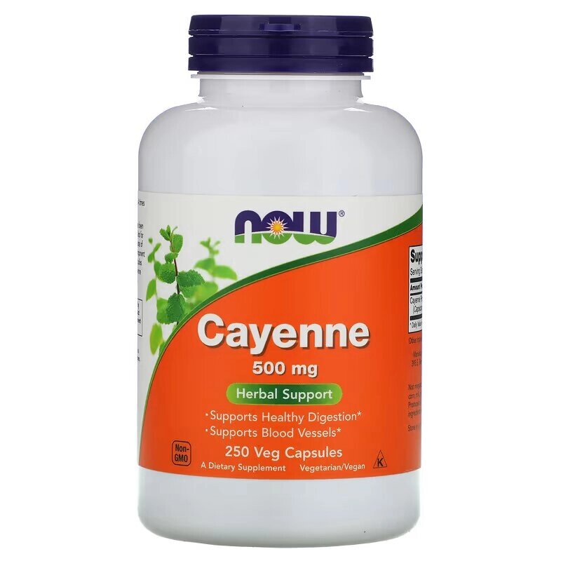 Натуральна добавка NOW Cayenne 500 mg, 250 вегакапсул від компанії Shock km ua - фото 1