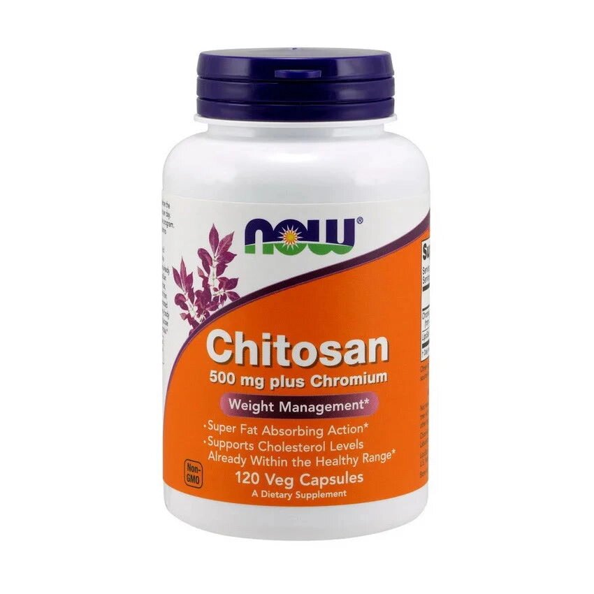 Натуральна добавка NOW Chitosan plus 500 mg, 120 капсул від компанії Shock km ua - фото 1