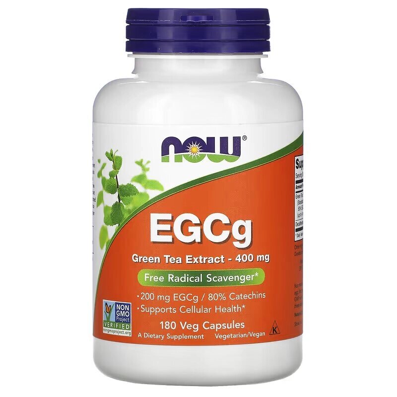 Натуральна добавка NOW EGCg Green Tea Extract 400 mg, 180 вегакапсул від компанії Shock km ua - фото 1