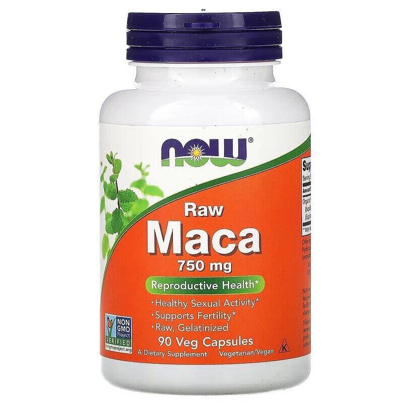 Натуральна добавка NOW Maca 750 mg Raw, 90 вегакапсул від компанії Shock km ua - фото 1