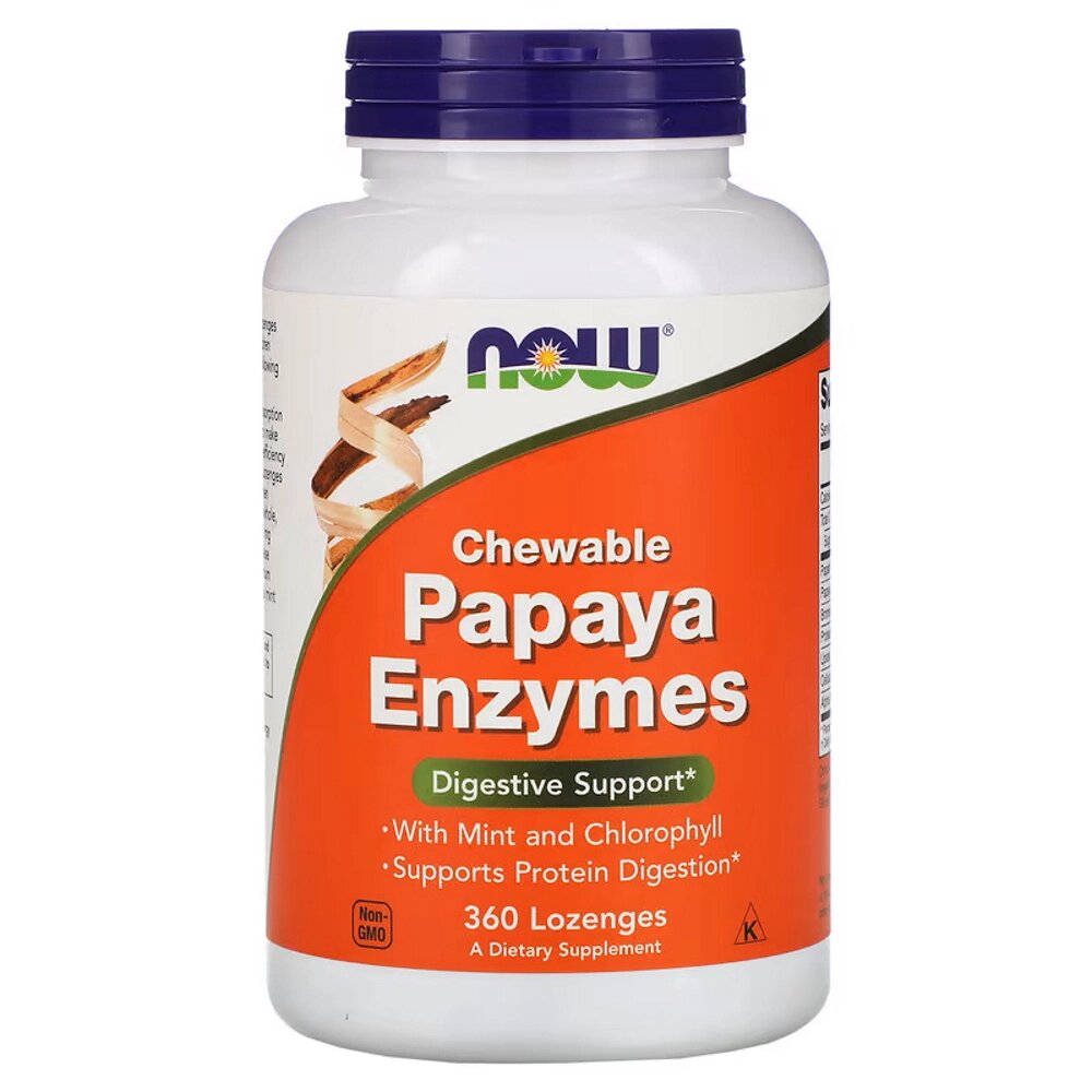 Натуральна добавка NOW Papaya Enzymes, 360 жувальних таблеток від компанії Shock km ua - фото 1