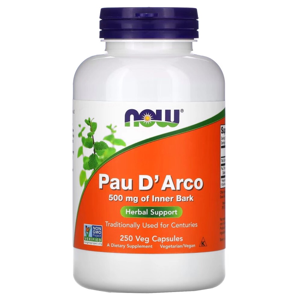 Натуральна добавка NOW Pau D'Arco 500 mg, 250 капсул від компанії Shock km ua - фото 1