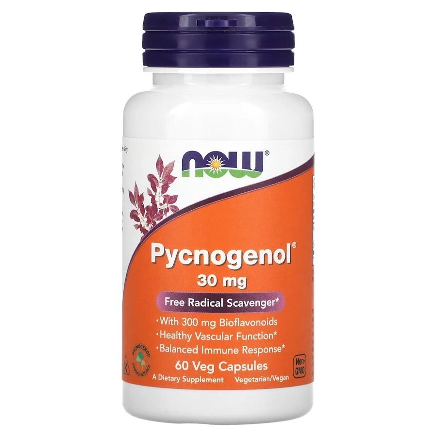 Натуральна добавка NOW Pycnogenol 30 mg, 60 вегакапсул від компанії Shock km ua - фото 1
