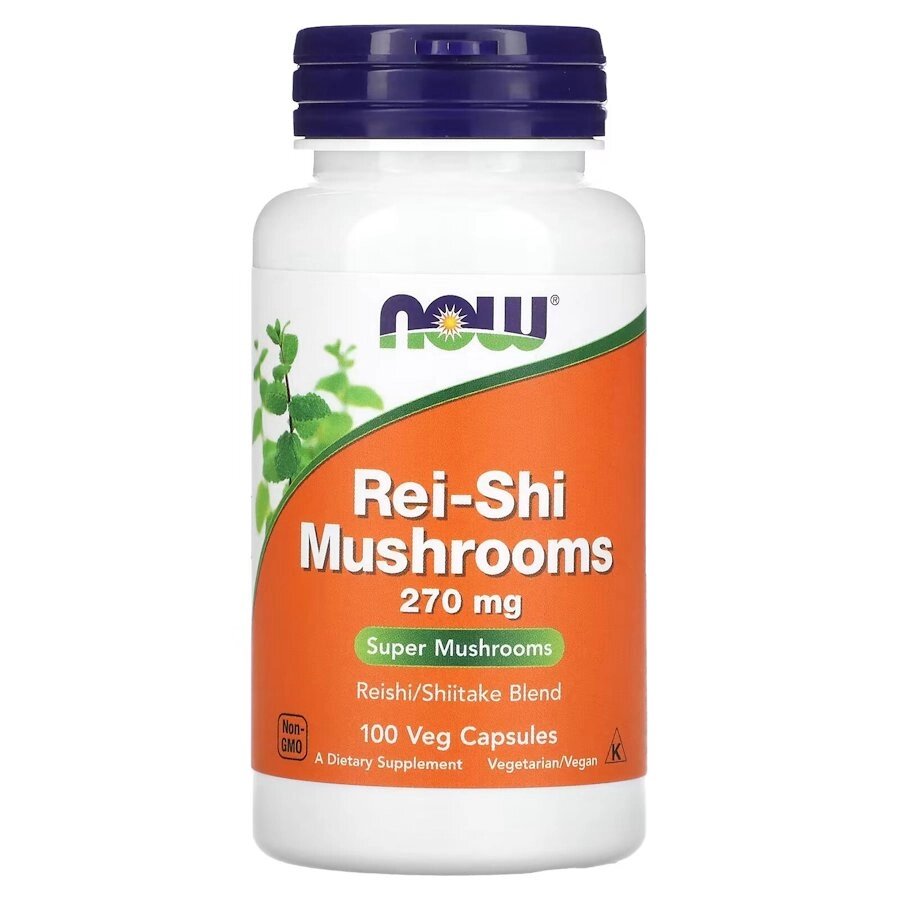 Натуральна добавка NOW Rei-Shi Mushrooms 270 mg, 100 вегакапсул від компанії Shock km ua - фото 1