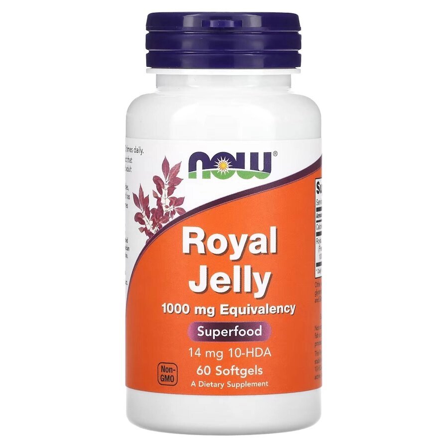 Натуральна добавка NOW Royal Jelly 1000 mg, 60 капсул від компанії Shock km ua - фото 1