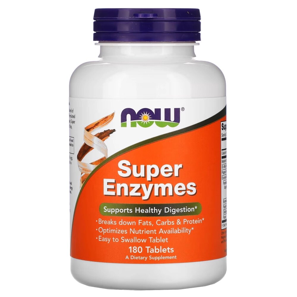 Натуральна добавка NOW Super Enzymes, 180 таблеток від компанії Shock km ua - фото 1