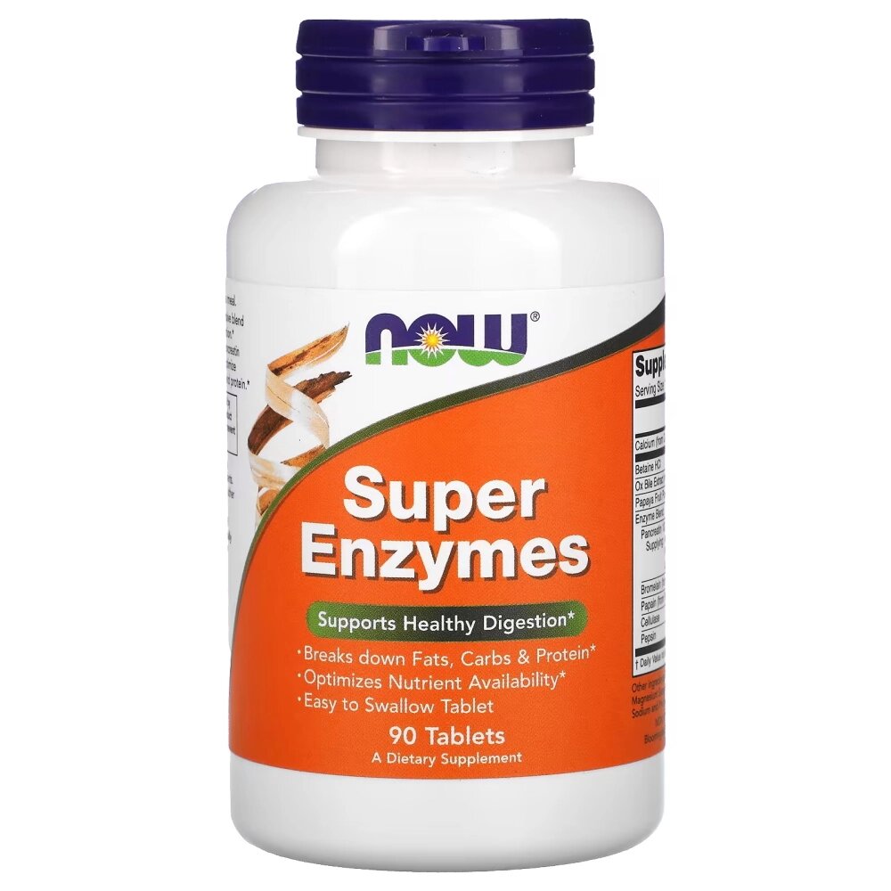 Натуральна добавка NOW Super Enzymes, 90 таблеток від компанії Shock km ua - фото 1