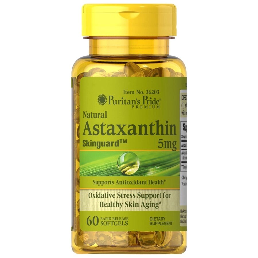 Натуральна добавка Puritan's Pride Astaxanthin 5 mg, 60 капсул від компанії Shock km ua - фото 1