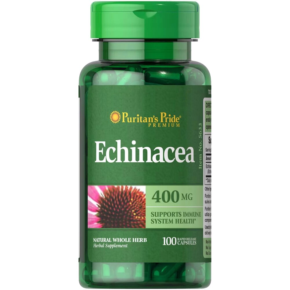 Натуральна добавка Puritan's Pride Echinacea 400 mg, 100 капсул від компанії Shock km ua - фото 1
