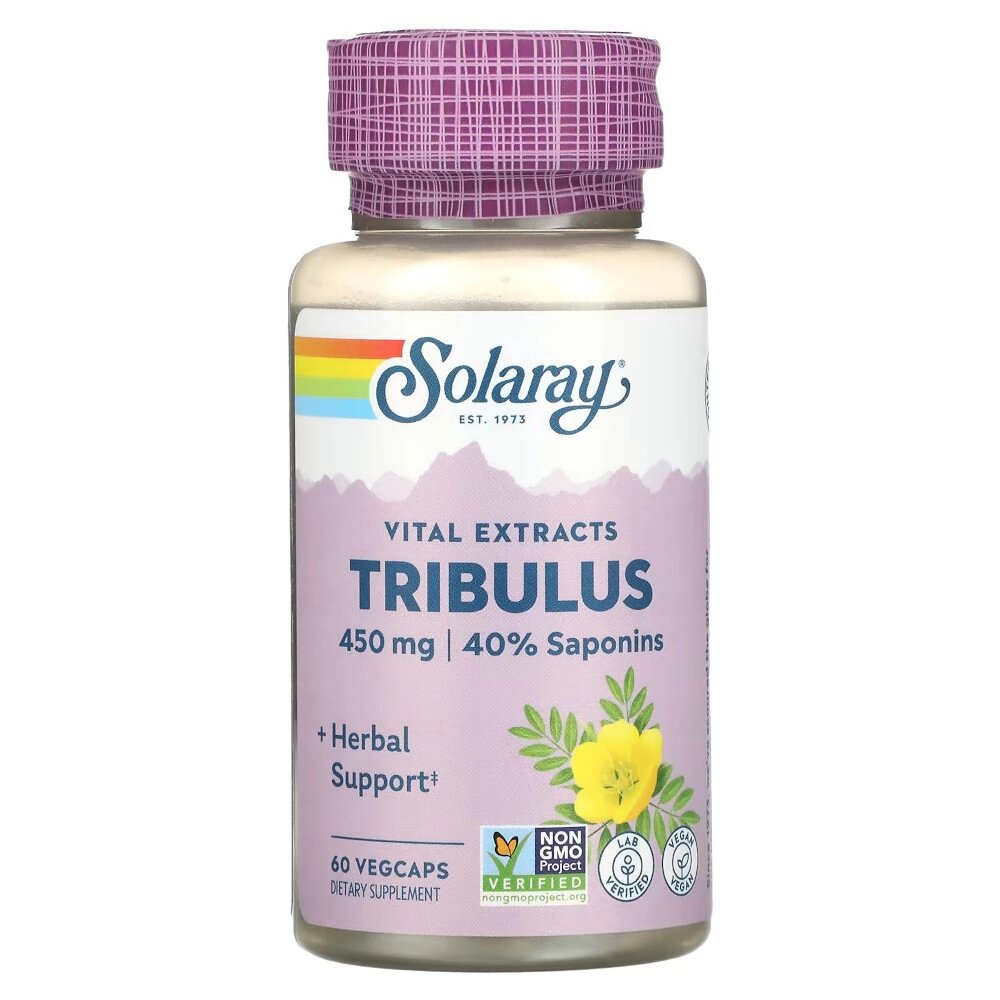 Натуральна добавка Solaray Tribulus Extract 450 mg, 60 вегакапсул від компанії Shock km ua - фото 1