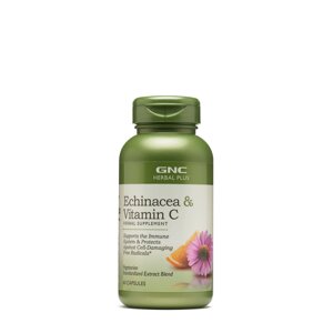 Натуральна добавка GNC Herbal Plus Echinacea Vitamin C, 60 капсул
