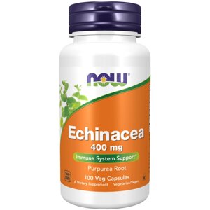 Натуральна добавка NOW Echinacea 400 mg, 100 вегакапсул
