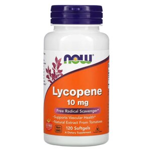 Натуральна добавка NOW Lycopene 10 mg, 120 капсул