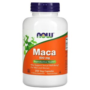 Натуральна добавка NOW Maca 500 mg, 250 вегакапсул