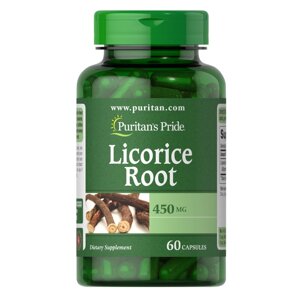 Натуральна добавка Puritan's Pride Licorice Root 450 mg, 60 капсул