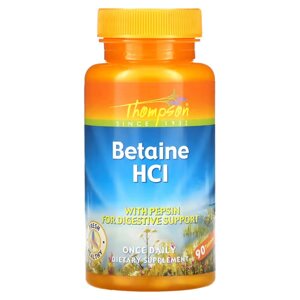 Натуральна добавка Thompson Betaine HCl, 90 таблеток