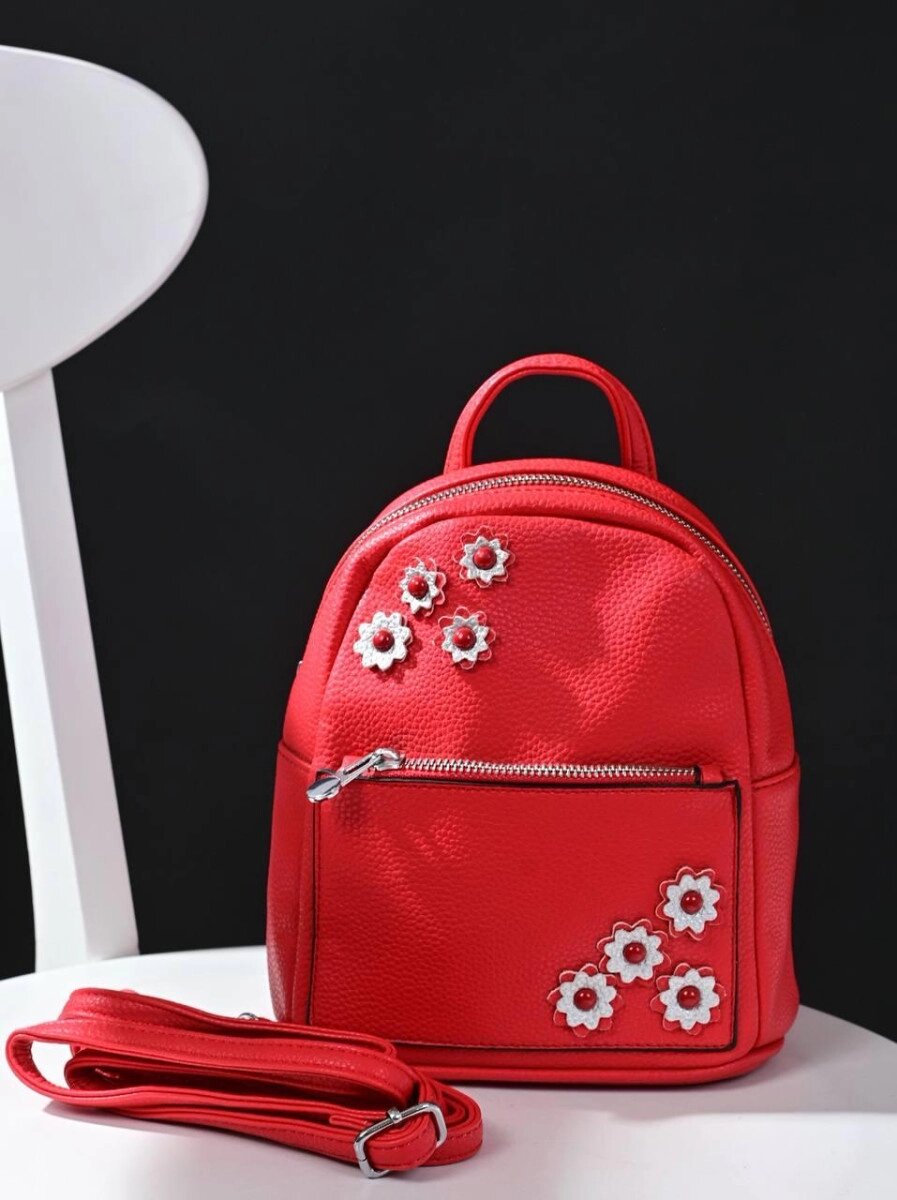Невеликий рюкзак жіночий червоний код 7-28 від компанії Shock km ua - фото 1