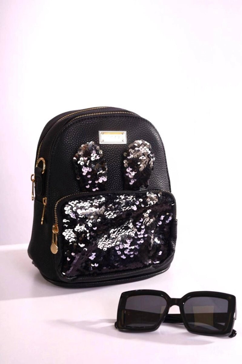 Невеликий жіночий чорний рюкзак-код 7-172 від компанії Shock km ua - фото 1