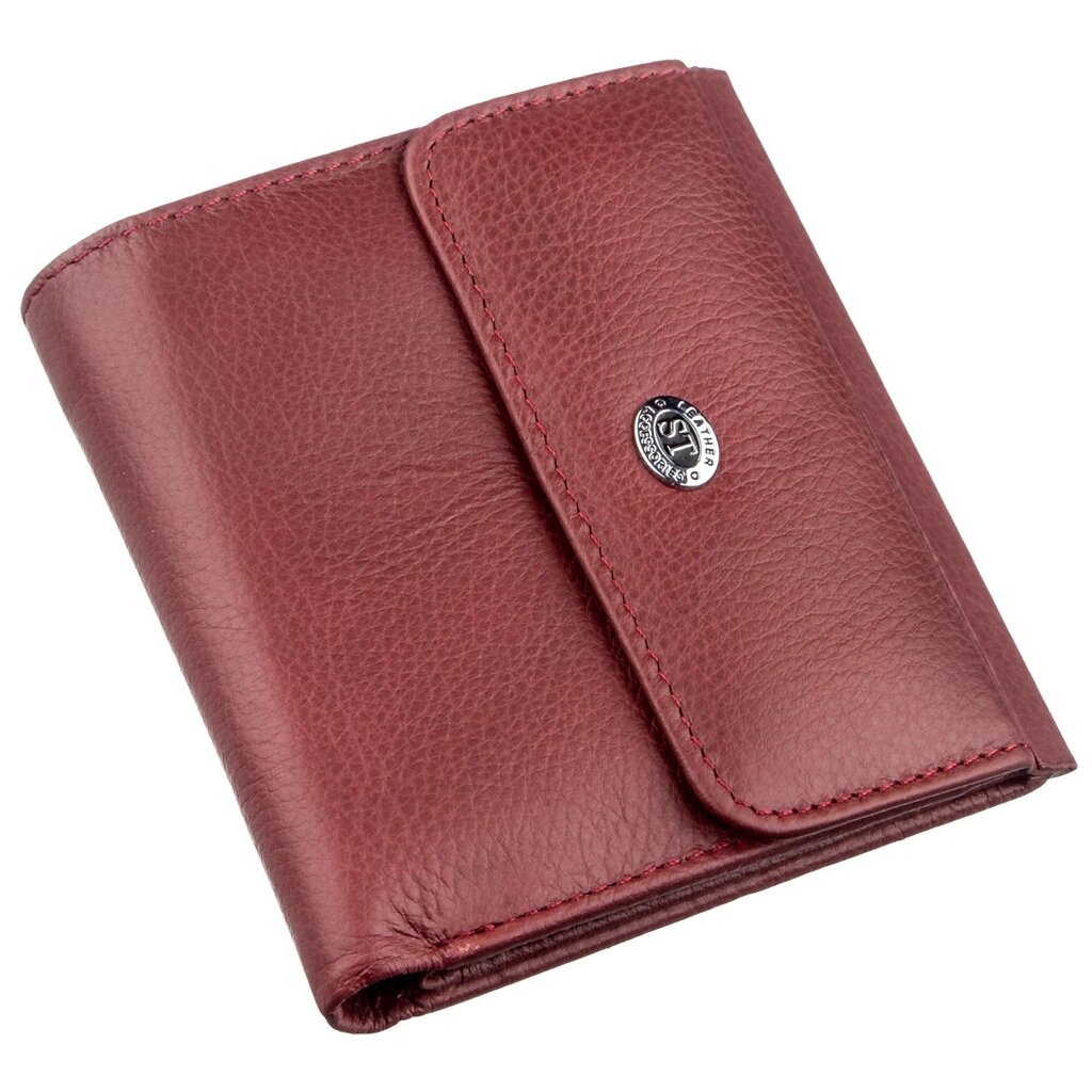 Невеликий жіночий гаманець з монетницьою ST Leather 18920 Бордовий від компанії Shock km ua - фото 1