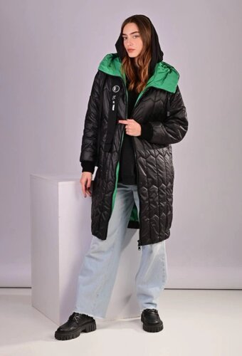 Пальто куртка жіноче зимове чорне код П584 50