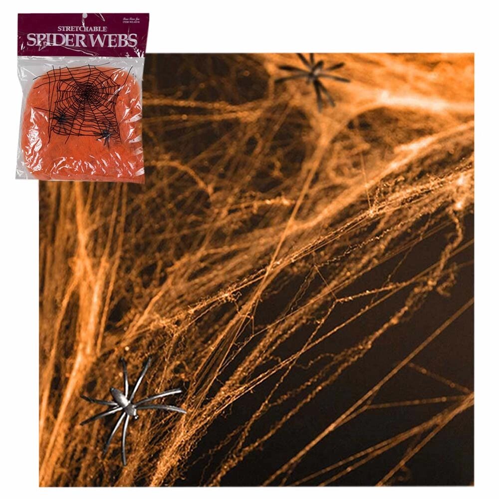 Павутиння з павуками (20гр) помаранчеве від компанії Shock km ua - фото 1
