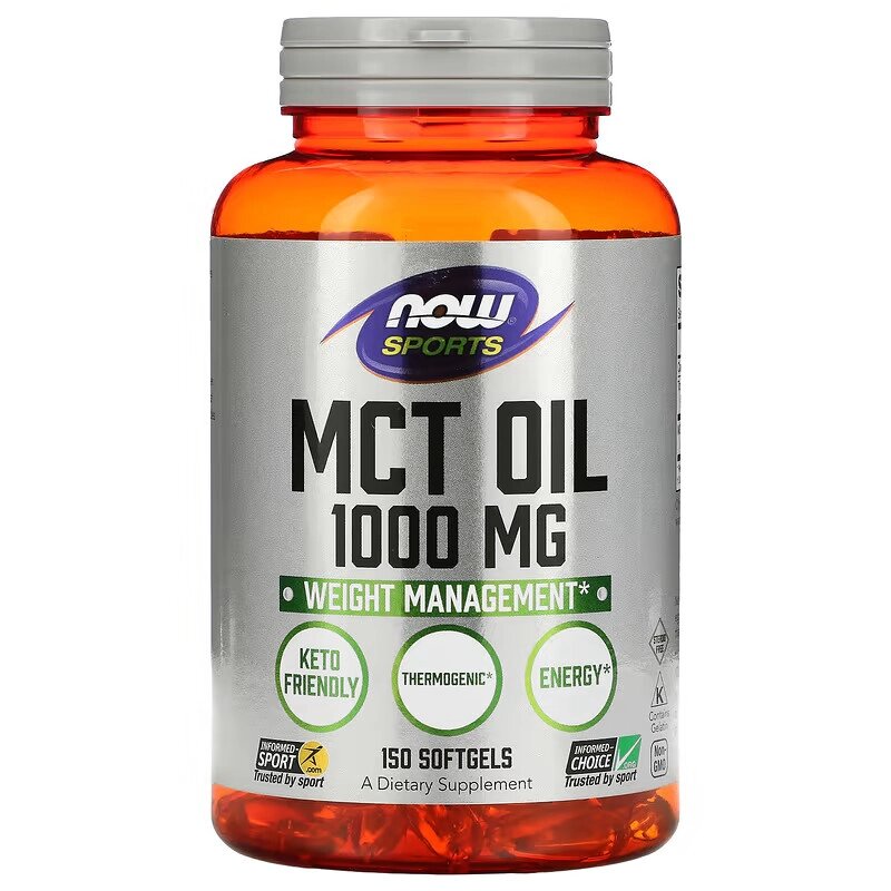 Передтренувальний комплекс NOW Sports MCT Oil 1000 mg, 150 капсул від компанії Shock km ua - фото 1