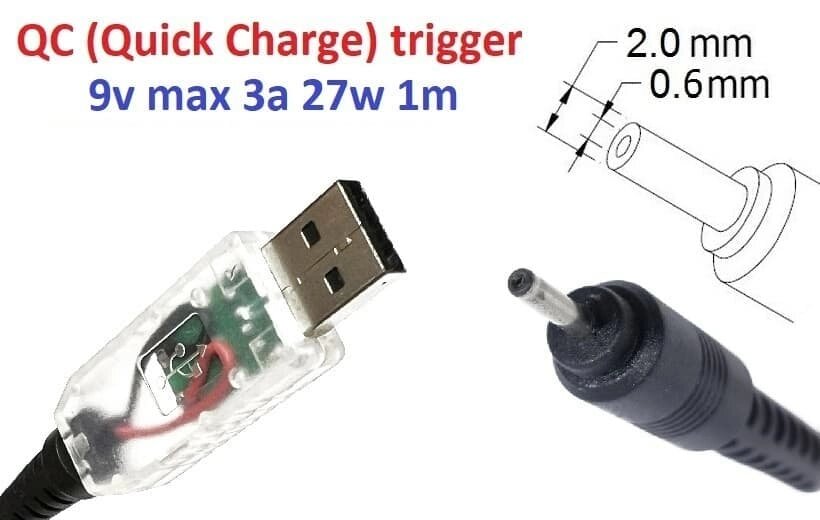 Перехідник для роутера 9v (3a, 27w) 2.0x0.6(1.0) mm 1.2m з USB Type-A (male) Quick Charge QC тригер (A class) 1 день від компанії Shock km ua - фото 1
