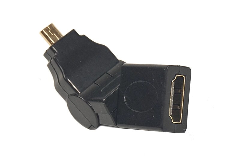 Перехідник PowerPlant HDMI AF - micro HDMI AM, 360 градусів від компанії Shock km ua - фото 1