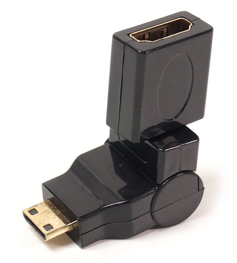 Перехідник PowerPlant HDMI AF - mini HDMI AM, 360 градусів від компанії Shock km ua - фото 1