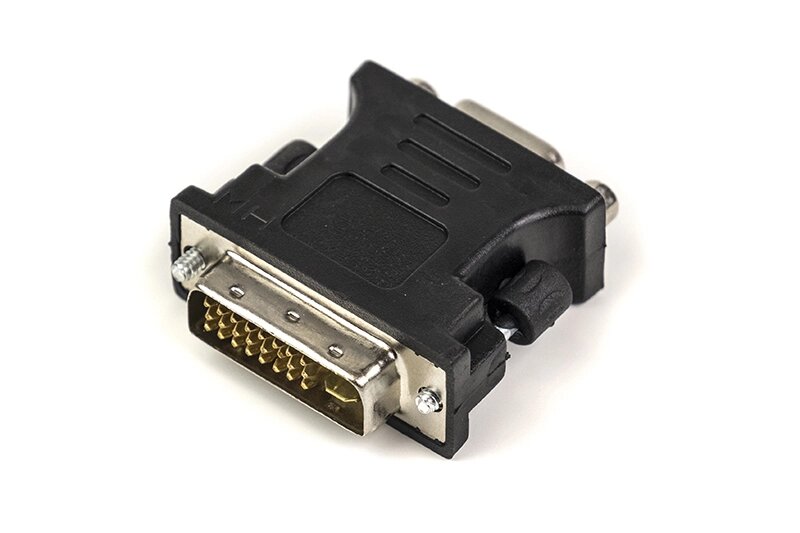 Перехідник PowerPlant VGA - DVI-I (24+5 pin), чорний від компанії Shock km ua - фото 1