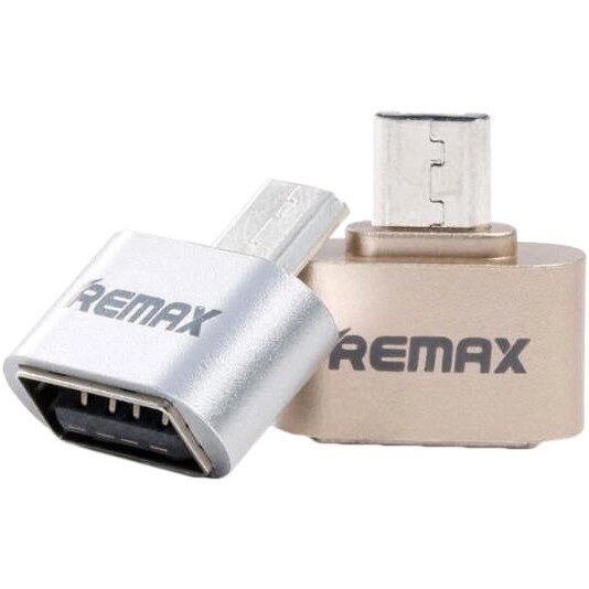 Перехідник RA-USB OTG (F) to microUSB (M) Gold Remax 340902 від компанії Shock km ua - фото 1
