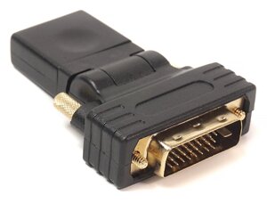 Перехідник PowerPlant HDMI AF - DVI (24 + 1) AM, 360 градусів