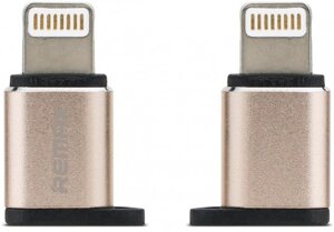 Перехідник Visual RA-USB2 microUSB (F) to Lightning (M) Gold Remax 340906