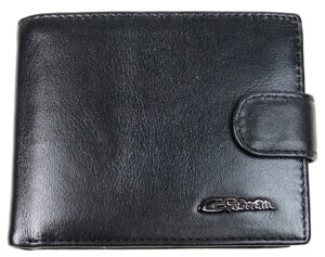 Компактний чоловічий шкіряний гаманець, портмоне Giorgio Ferretti чорний