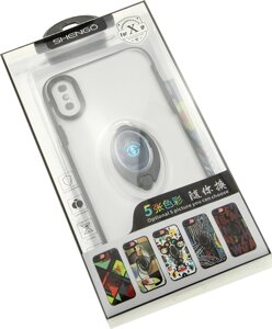 Бампер SHENGO SG185 Soft TPU+PC 5 Papers inside Kickstand Cover IPhone X Mix