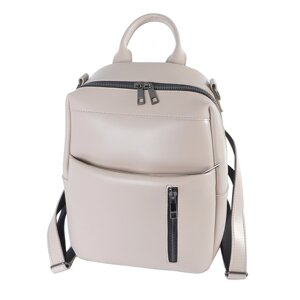БЕЖ ТАУП — сумка-рюкзак - великий якісний із зручною кишенею спереду (Луцьк, 802)