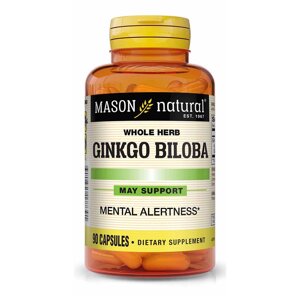 Натуральна добавка Mason Natural Whole Herb Ginkgo Biloba, 90 капсул