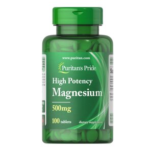 Вітаміни та мінерали Puritan's Pride High Potency Magnesium 500 mg, 100 таблеток