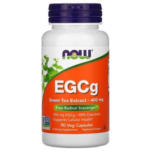 Натуральна добавка NOW EGCg Green Tea Extract 400 mg, 90 вегакапсул