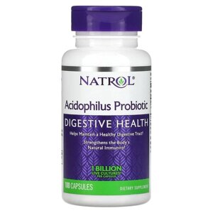 Пробіотики і пребіотики Natrol Acidophilus Probiotic, 100 капсул