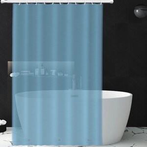 Шторка для ванни з поліестеру водонепроникна Bathlux 180x180 см з кільцями, фіранка для ванної кімнати