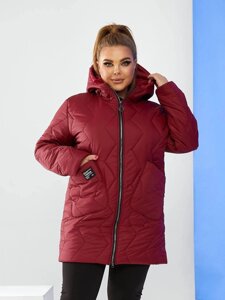 Куртка жіноча зимова бордова код П837 4XL
